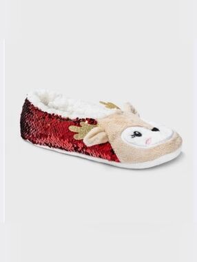 NEW! Wondershop Reindeer Slipper Socks, Women’s Size M/L 8-10